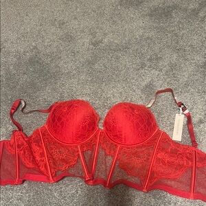 Victorias Secret Red Lace Bustier